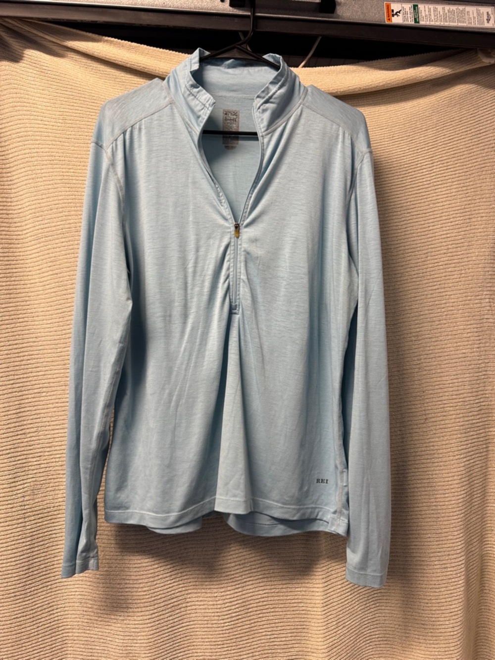 REI Light Blue Quarter-Zip Performance Top
